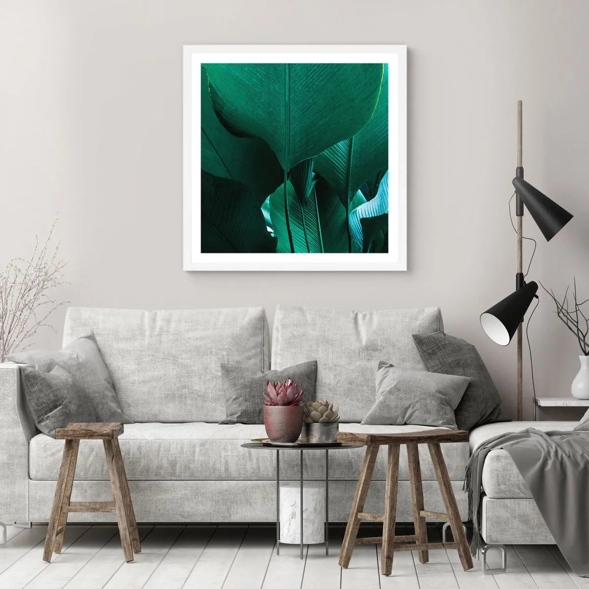 Póster en marco blanco - De cara a la luz - 30x30 cm