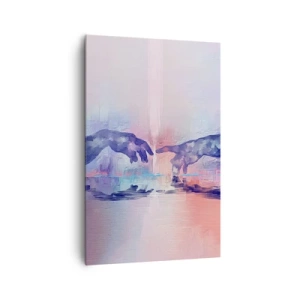 Cuadro sobre lienzo - Impresión de Imagen - Manos simbólicas en colores abstractos, haciendo referencia al tema de la creación. - 80x120cm - Chispa divina de vida - Decoración de pared moderna para salón y dormitorio ARTTOR