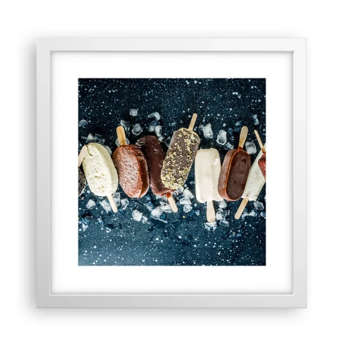 Póster en marco blanco - El sabor del verano caluroso - 30x30 cm