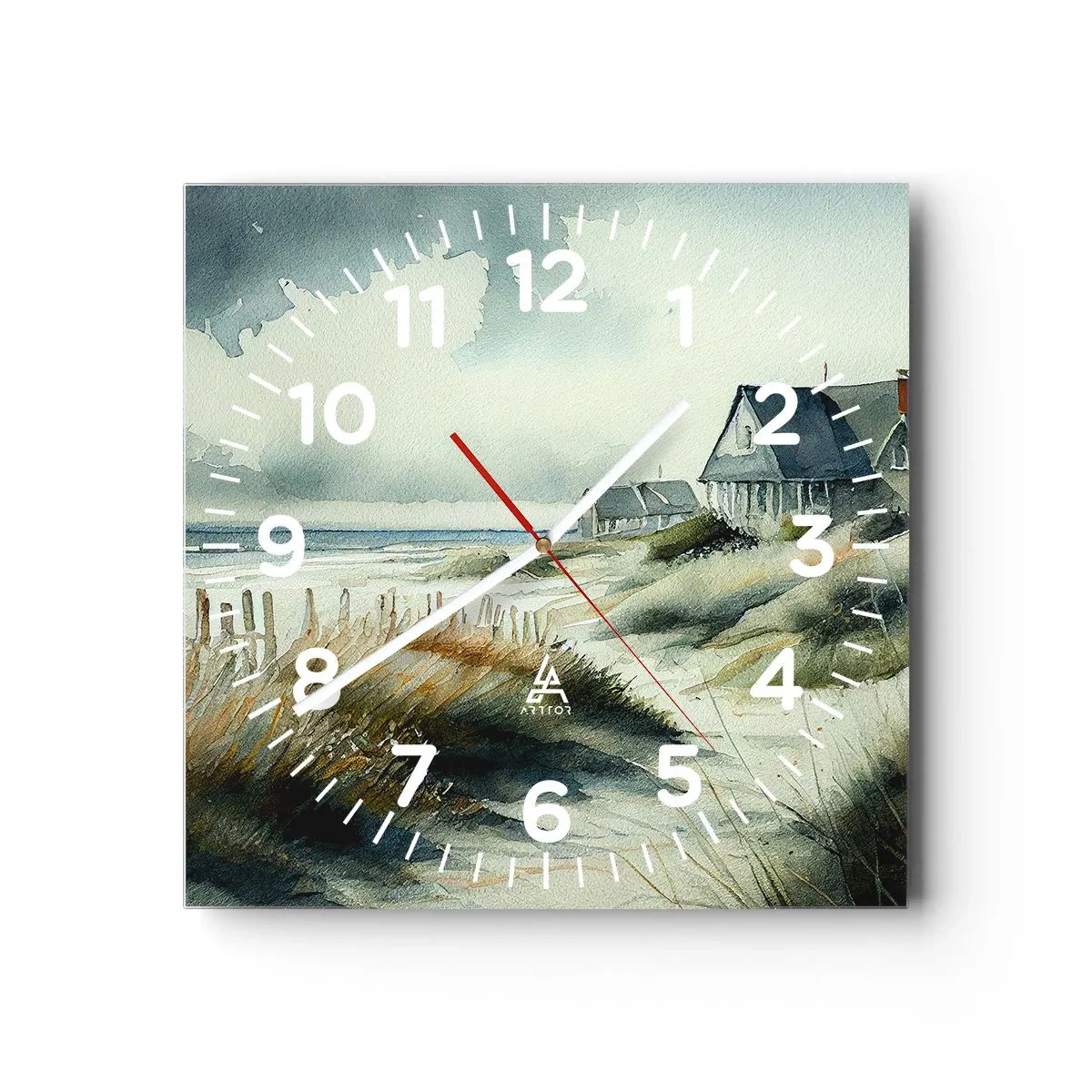 Reloj de pared - Reloj de vidrio - Lejos del bullicio - 40x40 cm