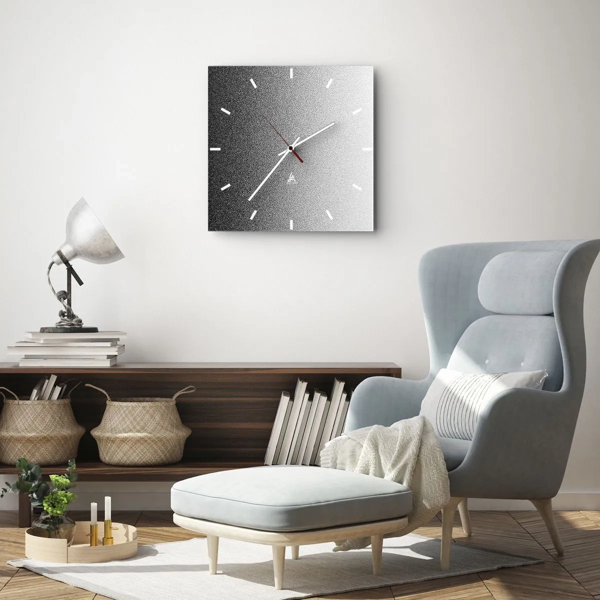 Reloj de pared - Reloj de vidrio - Hacia la luz - 40x40 cm