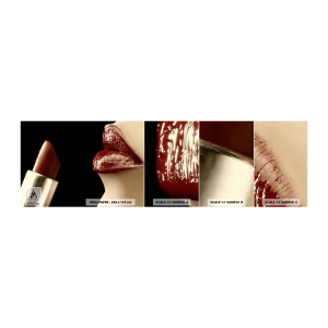 Muestra de fotomural autoadhesivo Deluxe Sticker - Sensualidad y brillo del carmín - Gente, Mujer, Constituir - 100x30 cm