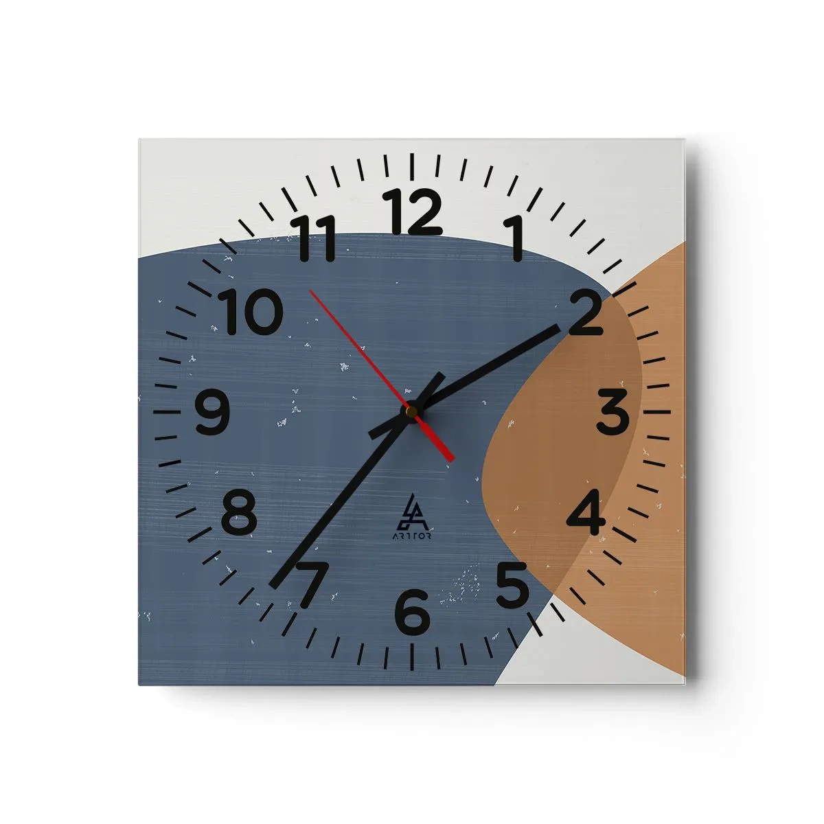Reloj de pared - Reloj de vidrio - Óvalos e influencias - 30x30 cm