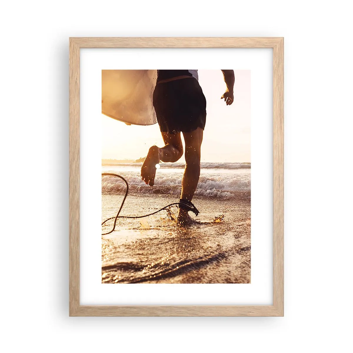 Póster en marco roble claro - Para enfrentar la ola - 30x40 cm