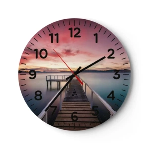 Reloj de pared - Reloj de vidrio - La suave llama del atardecer - 30x30 cm