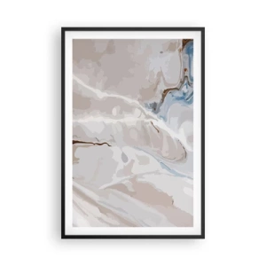 Póster en marco negro - El azul serpentea por el blanco - 61x91 cm