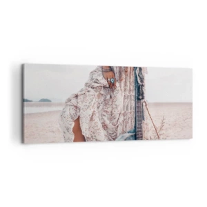 Cuadro sobre lienzo - Impresión de Imagen - Una flor en el camino - 100x40 cm