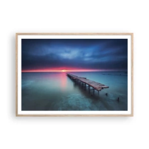 Póster en marco roble claro - Entre el cielo y el agua - 100x70 cm