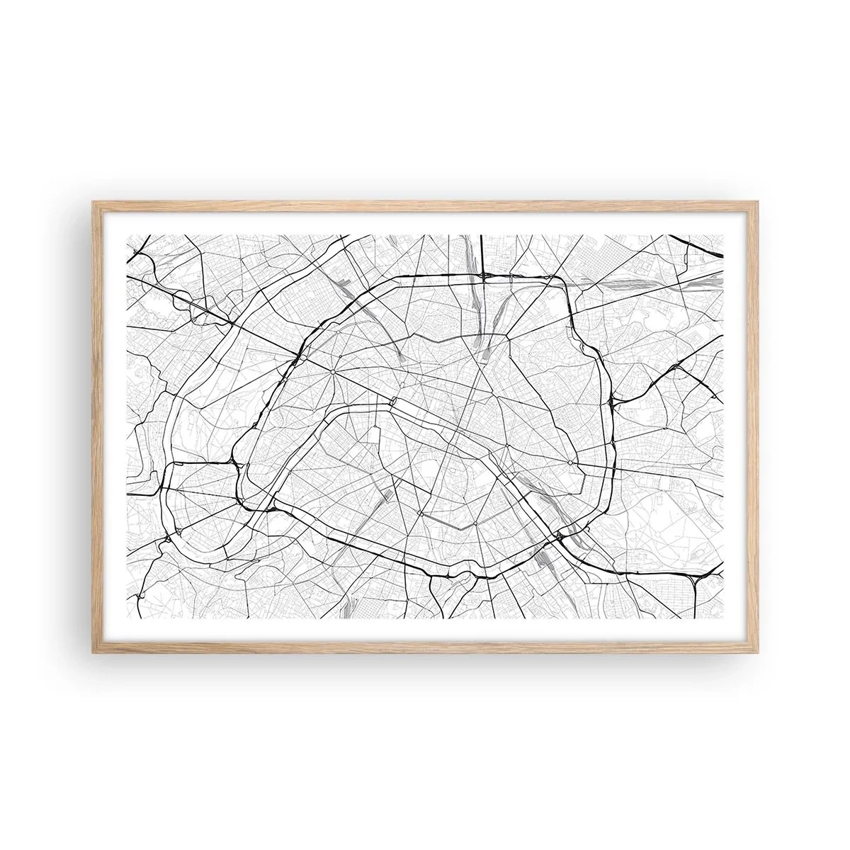 Póster en marco roble claro - Flor de París - 91x61 cm