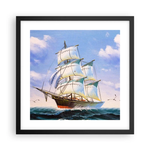 Póster en marco negro - Orgulloso con el viento - 40x40 cm