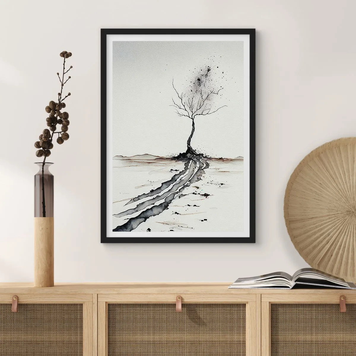 Póster en marco negro - Melancolía invernal - 61x91 cm