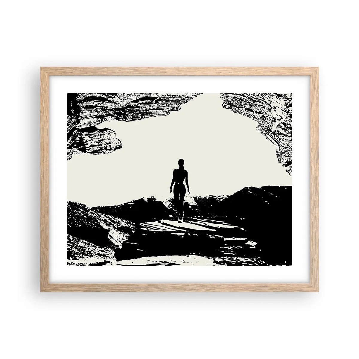 Póster en marco roble claro - Una nueva mirada - 50x40 cm