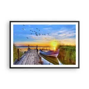 Póster en marco negro - Adiós, hasta mañana - 91x61 cm