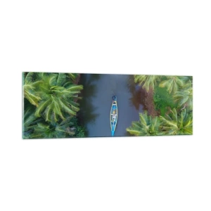 Cuadro sobre vidrio - Impresiones sobre Vidrio - En un sendero tropical - 90x30 cm