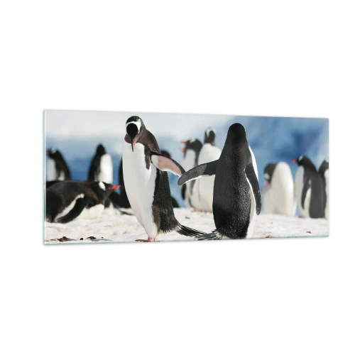 Cuadro sobre vidrio - Impresiones sobre Vidrio - Bailando en la nieve - 100x40 cm