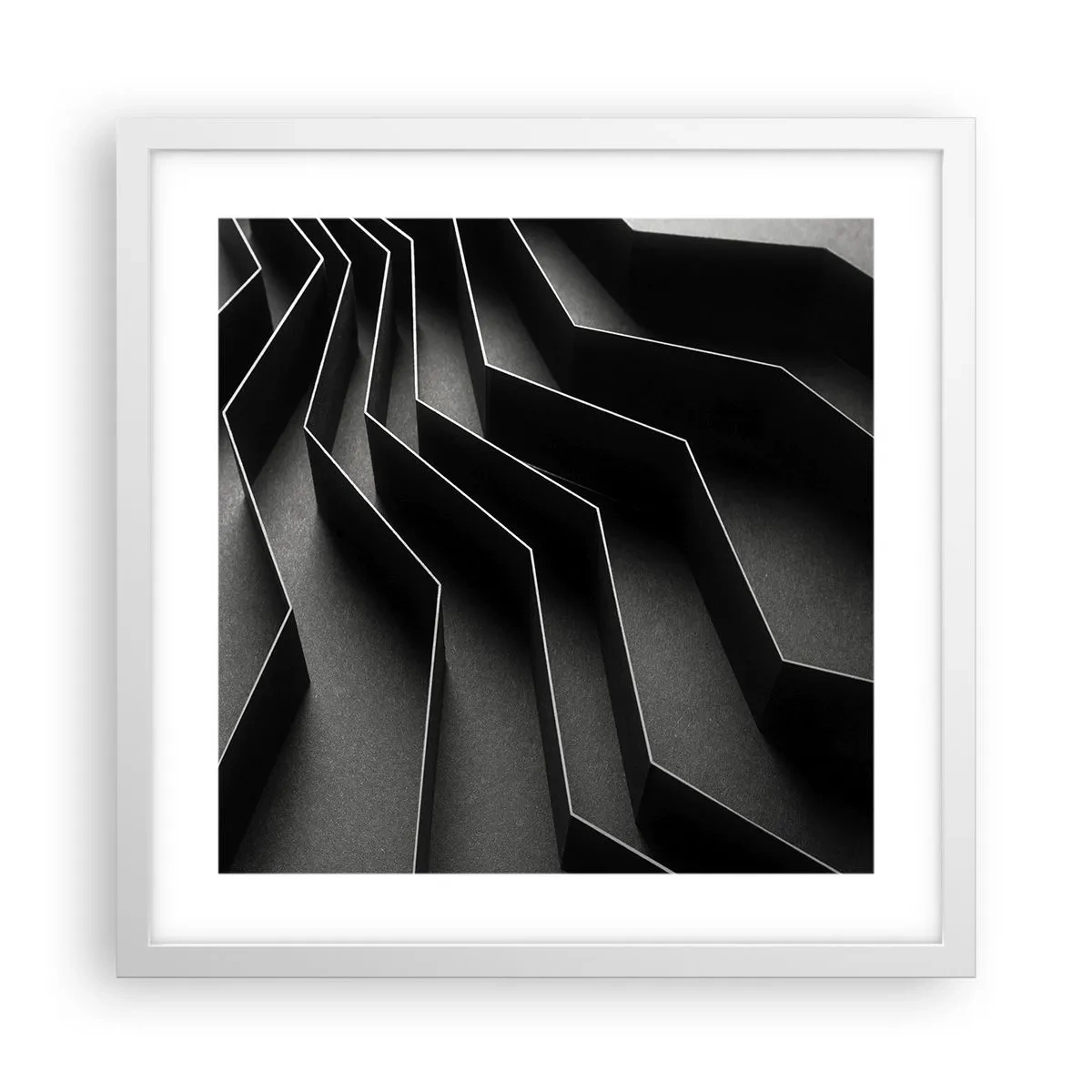 Póster en marco blanco - Orden espacial - 40x40 cm