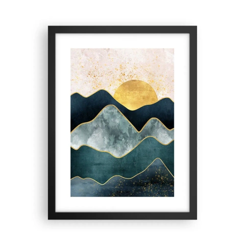 Póster en marco negro - Más allá de las siete montañas - 30x40 cm