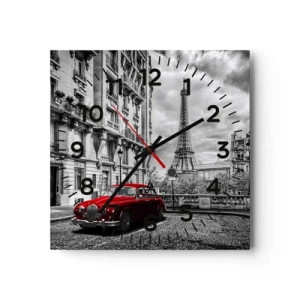 Reloj de pared - Reloj de vidrio - Un depredador en la ciudad - 40x40 cm