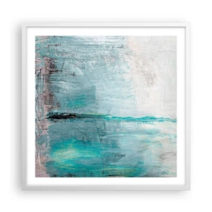 Póster en marco blanco - Horizontalmente sobre el azul - 60x60 cm