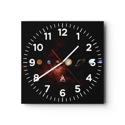 Reloj de pared - Reloj de vidrio - Nuestro barrio - 30x30 cm