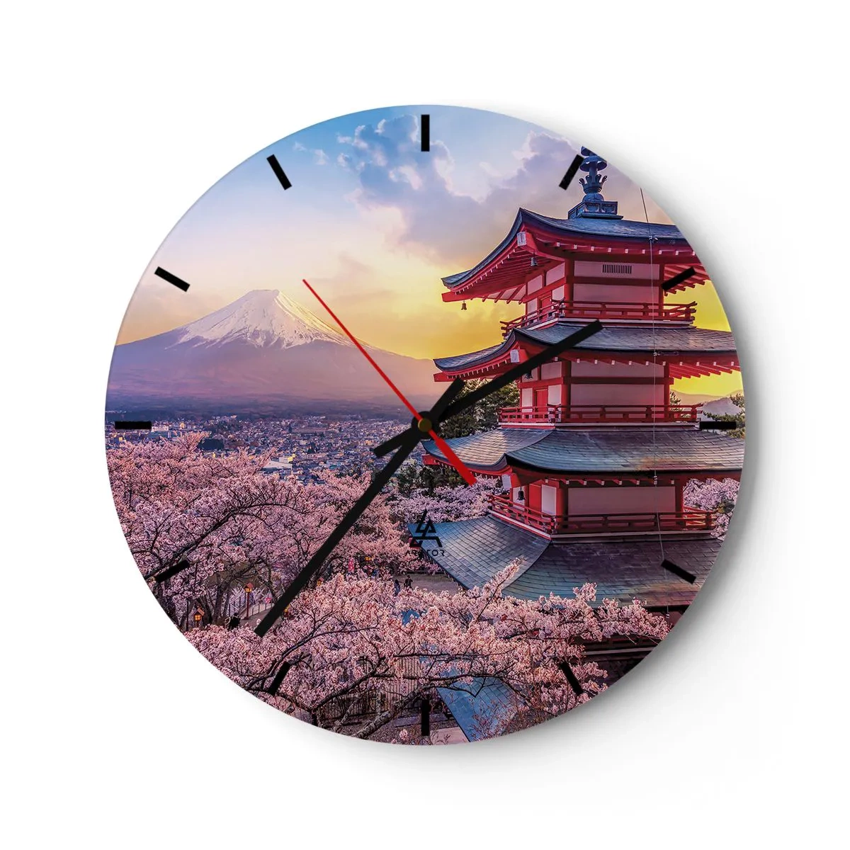 Reloj de pared - Reloj de vidrio - La esencia del espíritu japonés - 40x40 cm