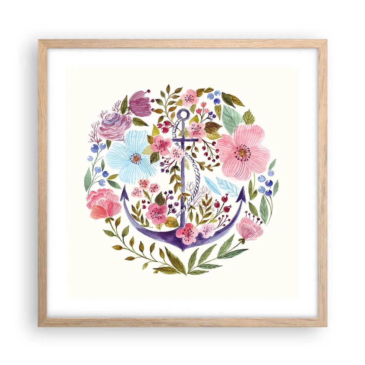 Póster en marco roble claro - El sueño reparador de un marinero - 50x50 cm