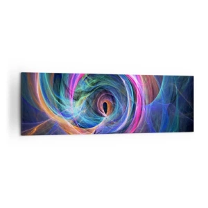 Cuadro sobre lienzo - Impresión de Imagen - Un remolino abstracto de colores en tonos violeta, rosa y azul. - 160x50cm - ¿Dónde me llevarás? - Decoración de pared moderna para salón y dormitorio ARTTOR