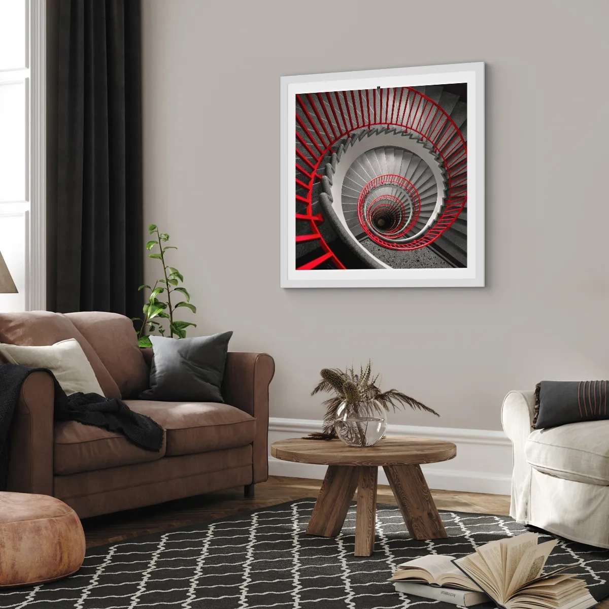 Póster en marco blanco - Juegos arquitectónicos - 60x60 cm