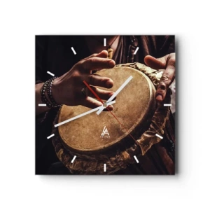 Reloj de pared - Reloj de vidrio - En el ritmo del corazón - 40x40 cm