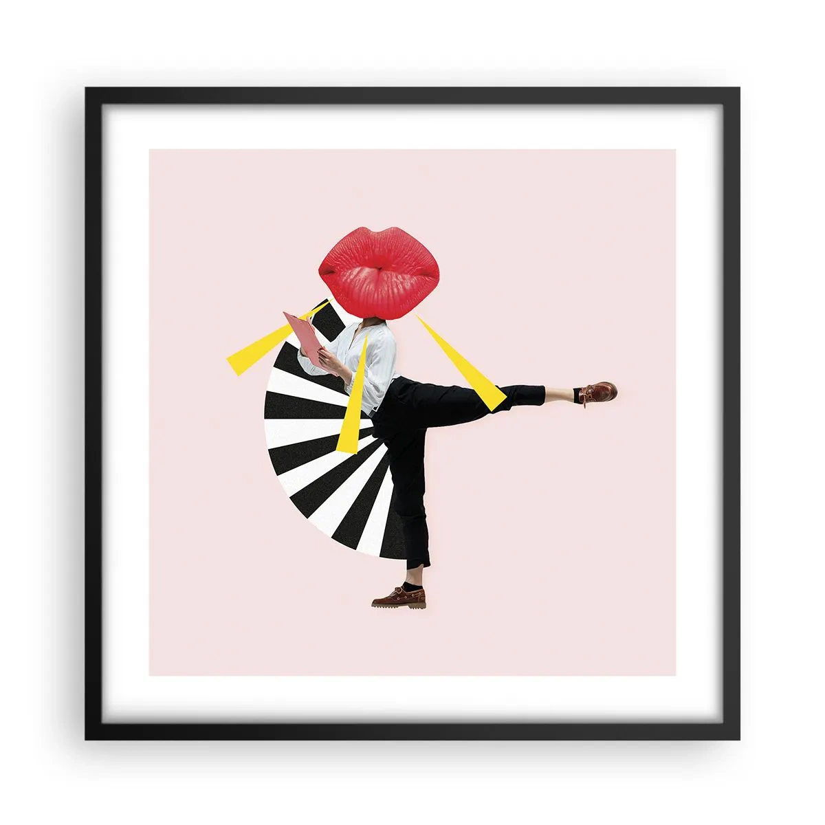 Póster en marco negro - Arte pop surrealista - 50x50 cm