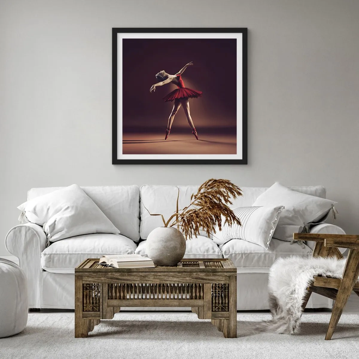 Póster en marco negro - Primera bailarina - 60x60 cm