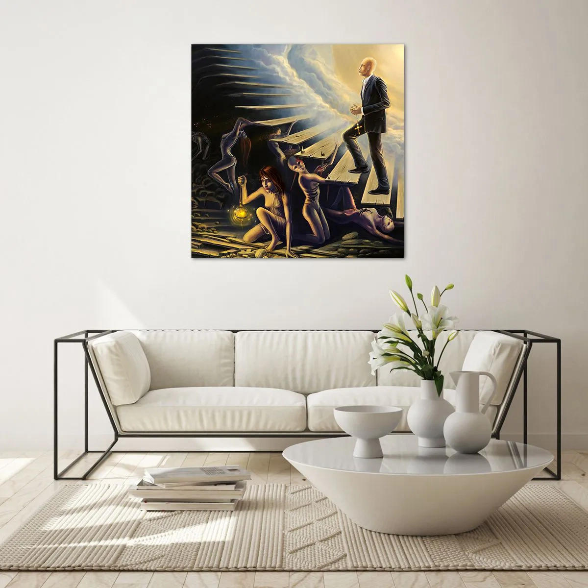 Cuadro sobre vidrio - Impresiones sobre Vidrio - Dantesco viaje hacia la luz - 60x60 cm