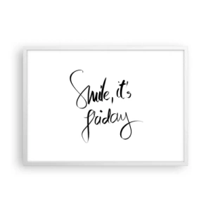 Póster en marco blanco - La verdadera alegría - 70x50 cm