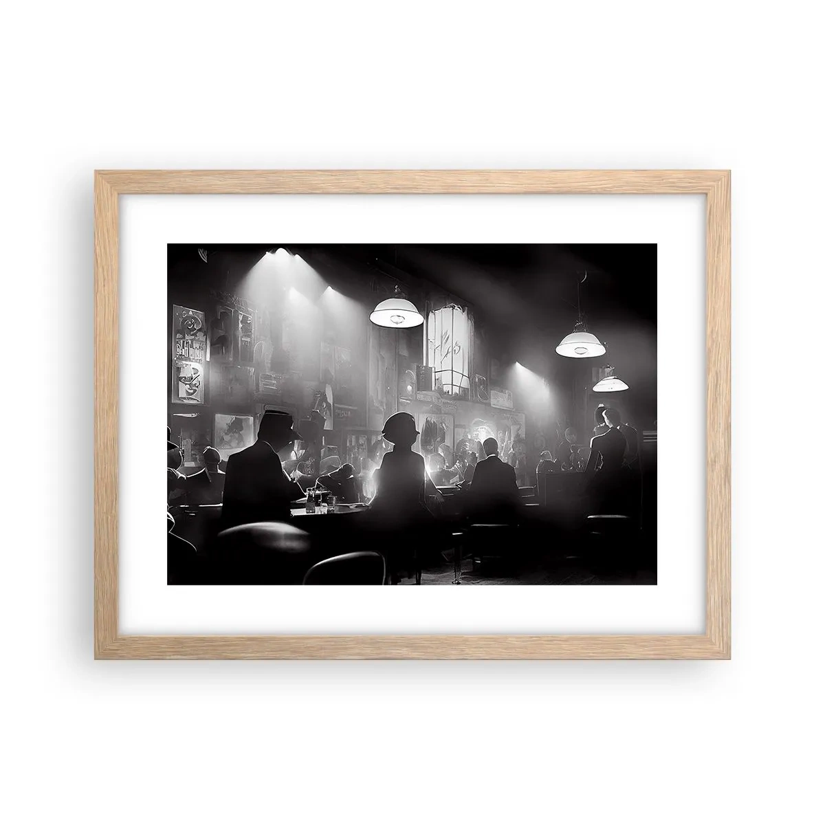 Póster en marco roble claro - En clave de jazz - 40x30 cm