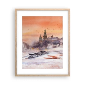 Póster en marco roble claro - Atardecer real - 40x50 cm