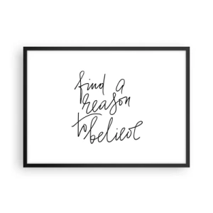 Póster en marco negro - Una cita motivacional en estilo minimalista. - 70x50cm - Es posible - Decoración de pared moderna para salón y dormitorio ARTTOR