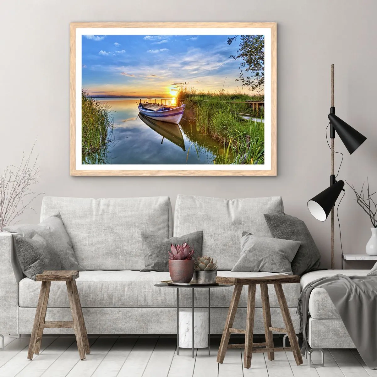 Póster en marco roble claro - Sueños cumplidos - 40x30 cm