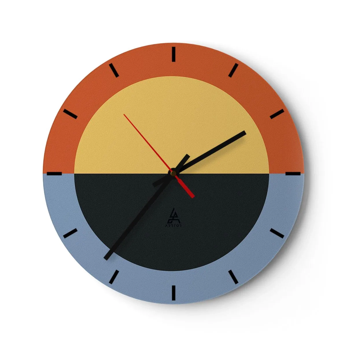 Reloj de pared - Reloj de vidrio - Una composición de calidez y frescura - 40x40 cm