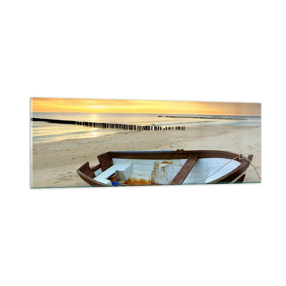Cuadro sobre vidrio - Impresiones sobre Vidrio - No hay playas más bonitas - 90x30 cm