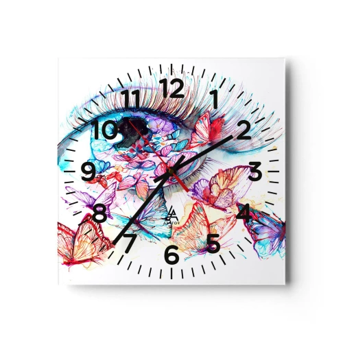 Reloj de pared - Reloj de vidrio - El encanto de los ojos de cuento de hadas - 40x40 cm