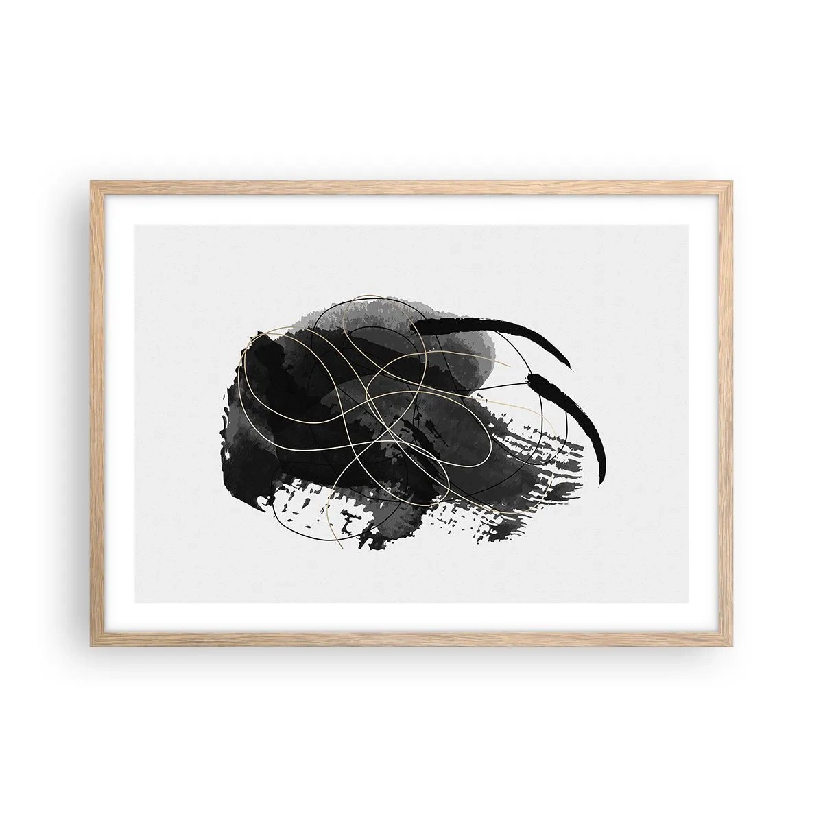 Póster en marco roble claro - Salió de la negrura - 70x50 cm