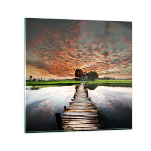 Cuadro sobre vidrio - Impresiones sobre Vidrio - Extiende tus brazos - respira  - 60x60 cm