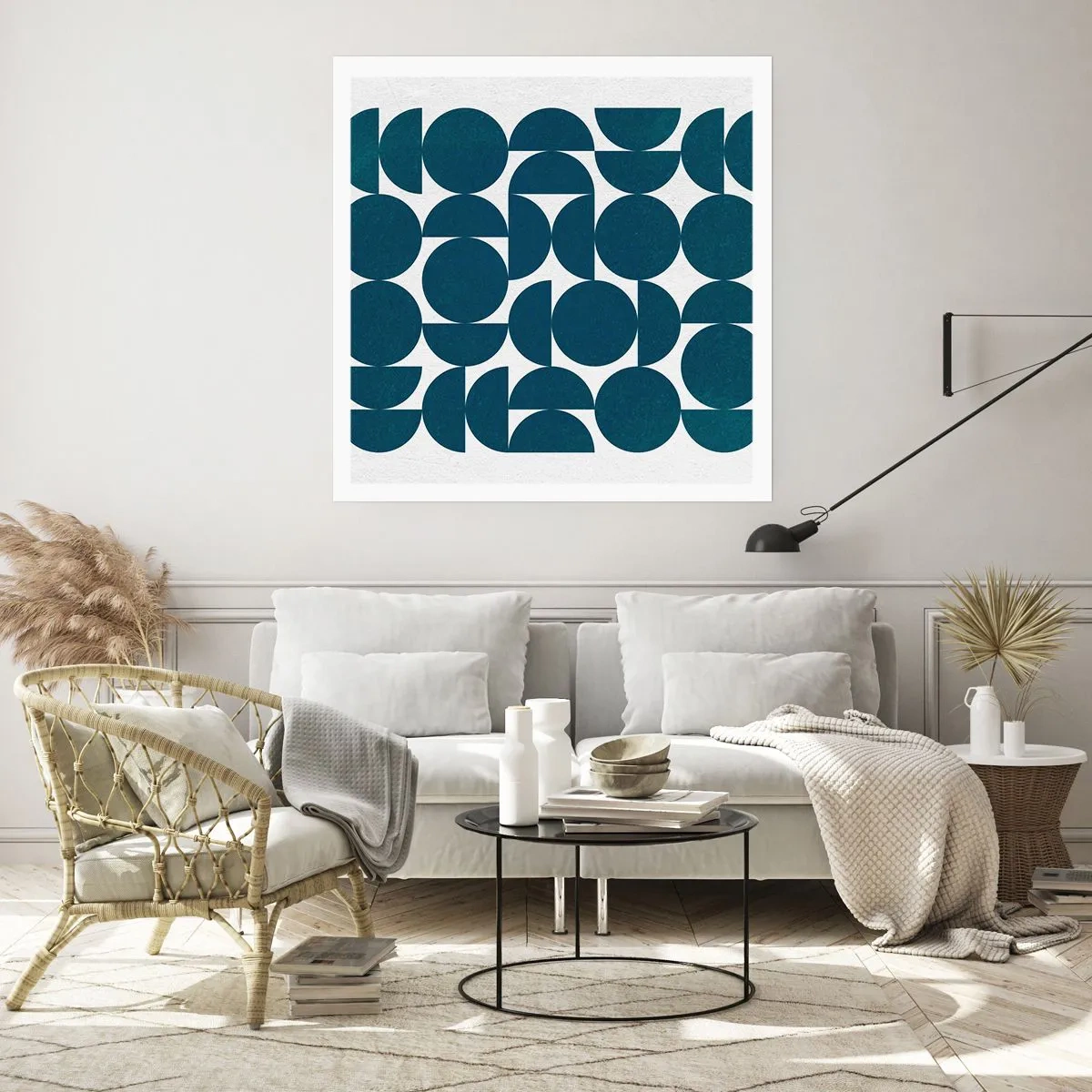 Póster - Círculos y semicírculos - 40x40 cm