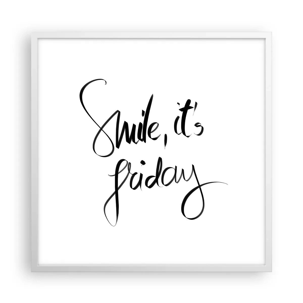 Póster en marco blanco - La verdadera alegría - 60x60 cm