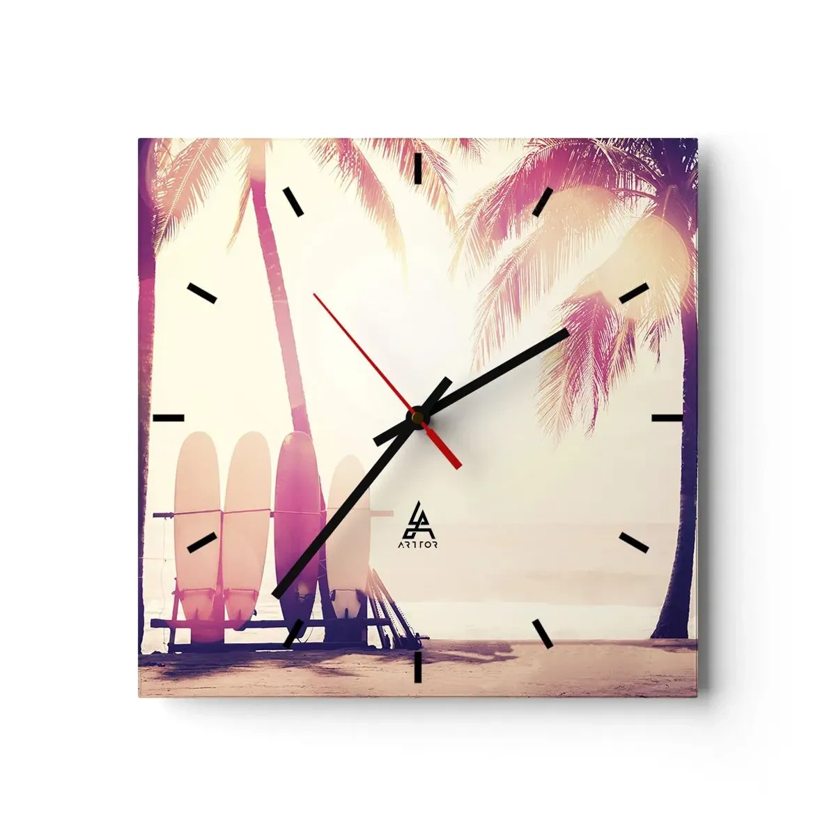 Reloj de pared - Reloj de vidrio - Va a ser un gran día - 40x40 cm