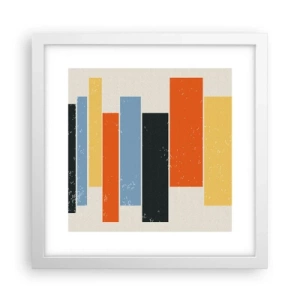 Póster en marco blanco - Barras multicolor - 30x30 cm