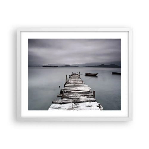 Póster en marco blanco - Mañana partimos - 50x40 cm