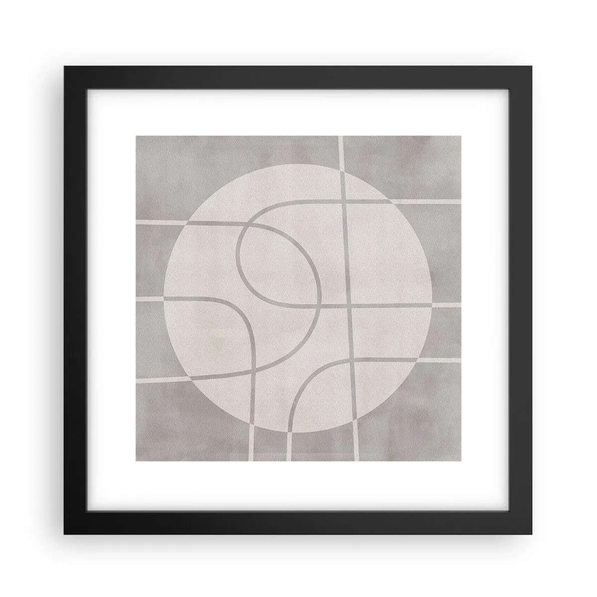 Póster en marco negro - Circular y rectilíneo - 30x30 cm