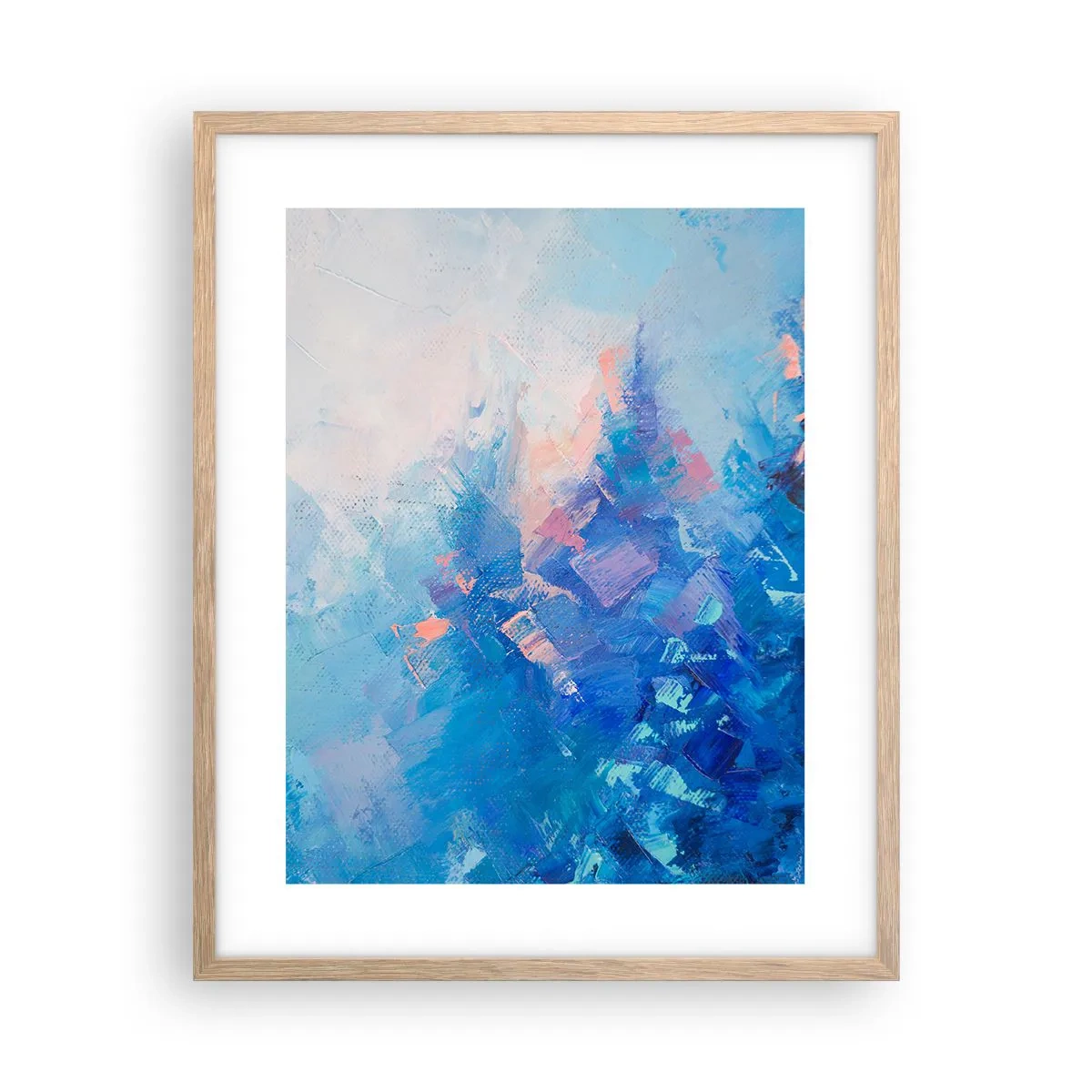 Póster en marco roble claro - Abstracción invernal - 40x50 cm