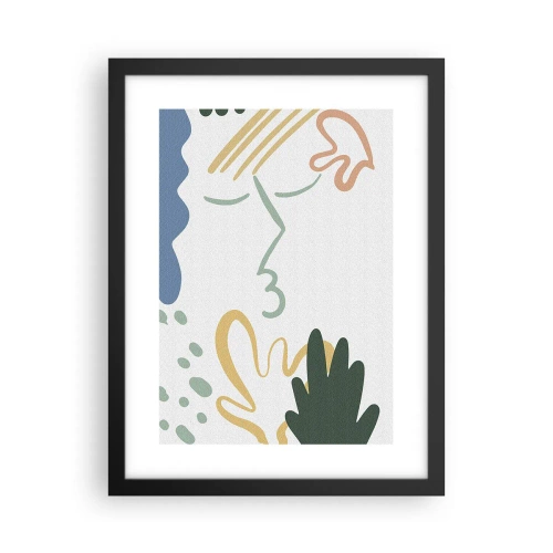 Póster en marco negro - Un beso de flores - 30x40 cm